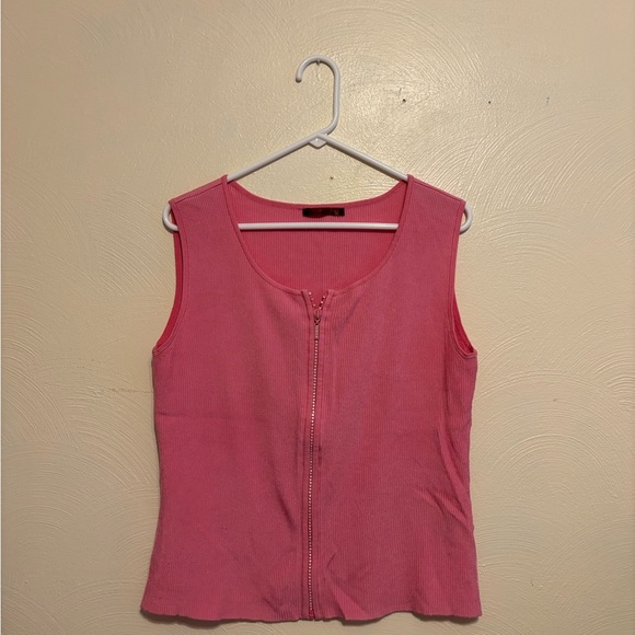 Belldini Pink Zip-Front Tank Top - Picture 1 of 8